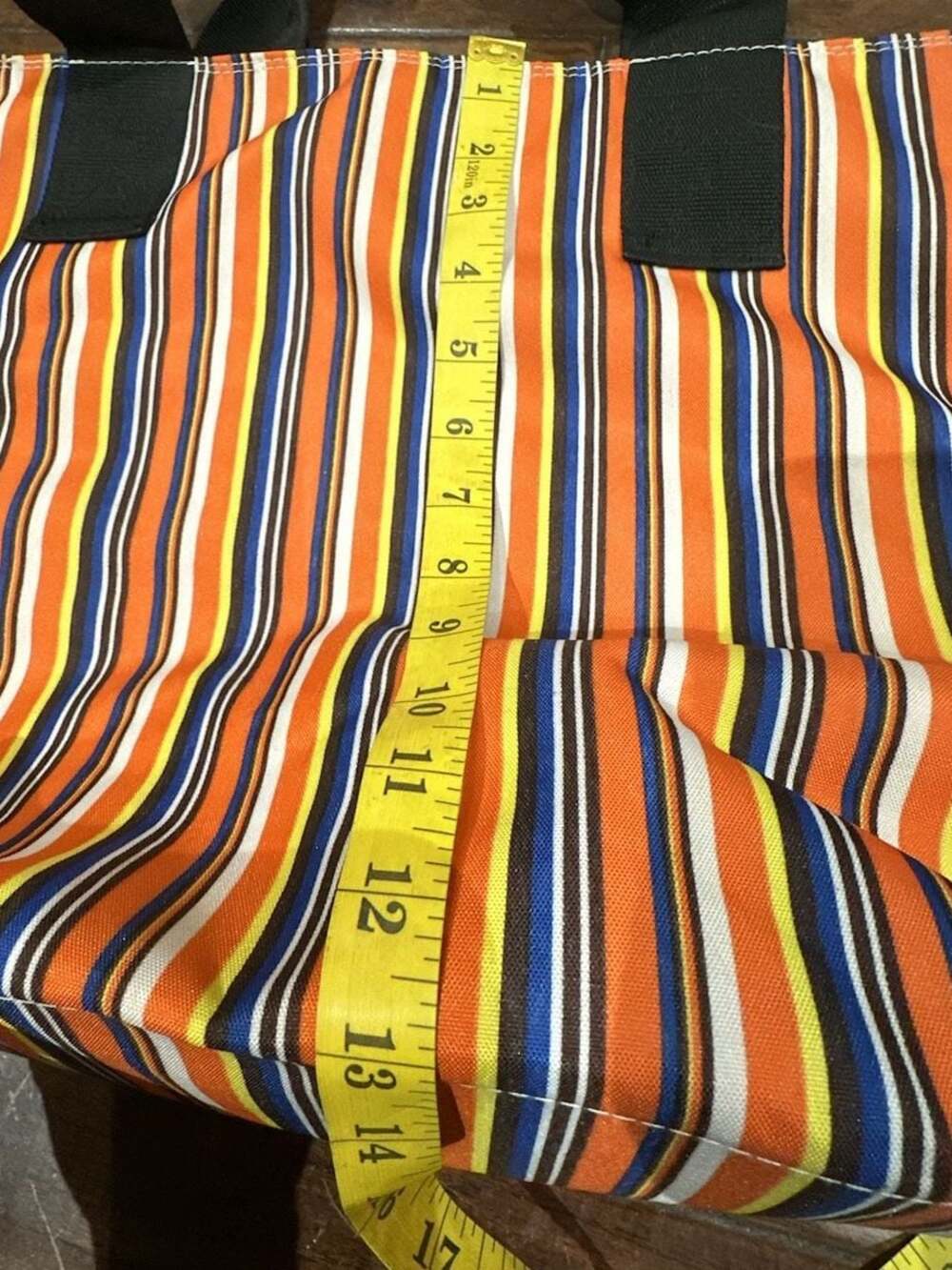 Roberta Freymann New York Multicolored Striped Canvas Tote Bag - Picture 7 of 8